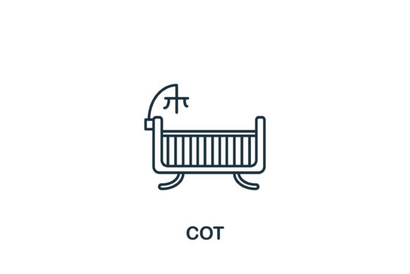Cot Icon from Baby Things Collection: A Versatile Design Resource for Nursery and Parenting Projects
