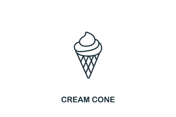 Cream Cone Icon: Bakery Design Asset