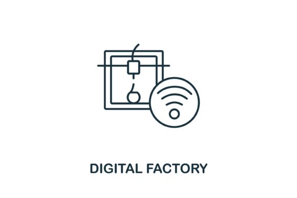 Digital Factory Icons: Visualizing Modern Manufacturing