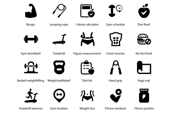 Fitness and Gym Icons for Professional Design