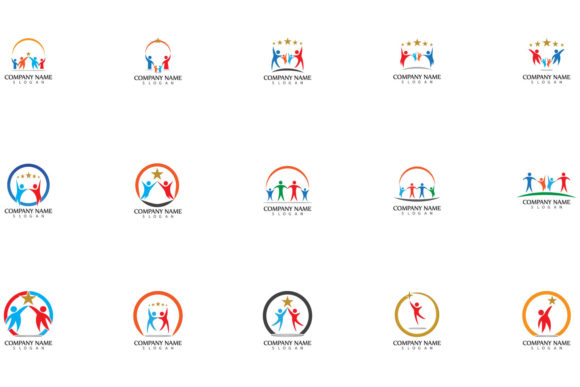 People Icon Work Group Vector Logo Design: Visualizing Modern Collaboration